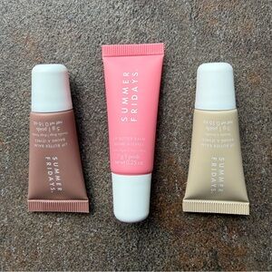 SUMMER FRIDAYS Lip Butter Balm Minis / Pink Sugar, Vanille Beige, Vanille NEW